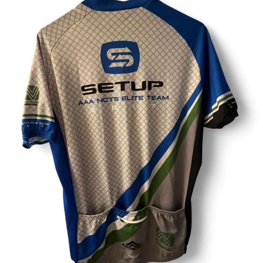 Ascend Blue and Gray Men's Cycling Jersey - Picture 6 of 6